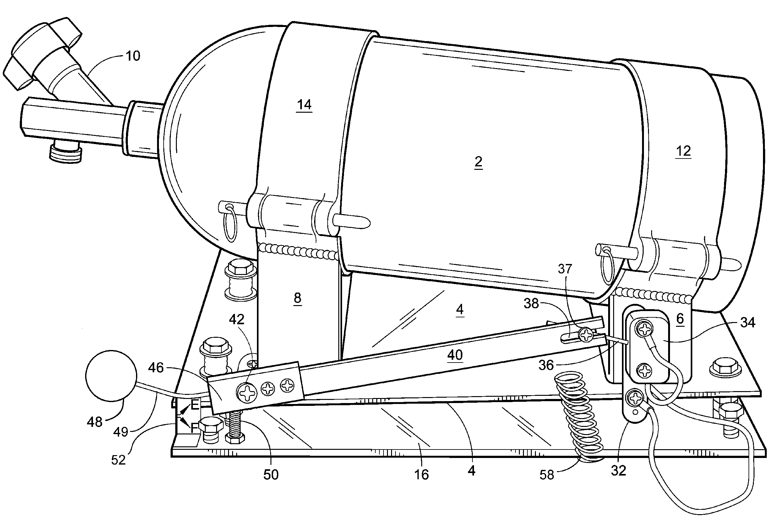 Apparatus for securely mounting and continuously monitoring the weight of a liquified gas tank