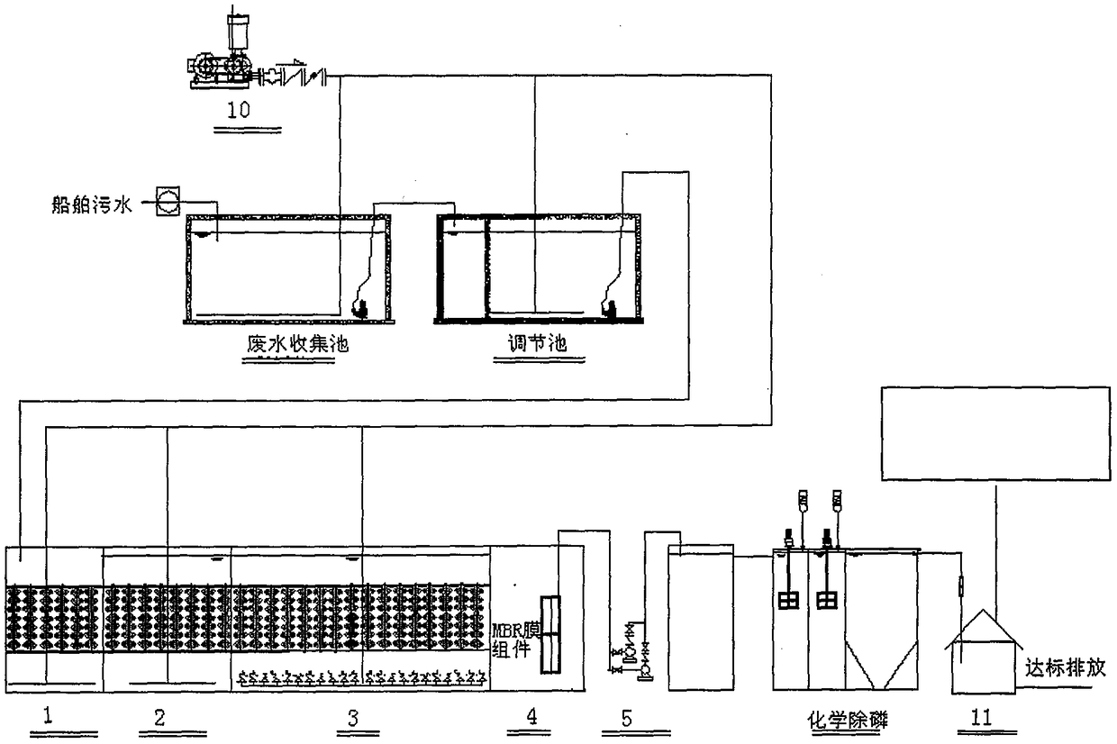 Shipping domestic sewage treatment system