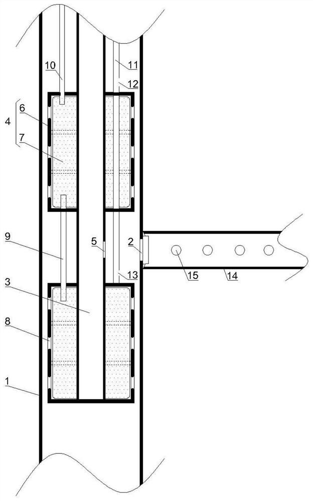 Layered grouting device and application thereof