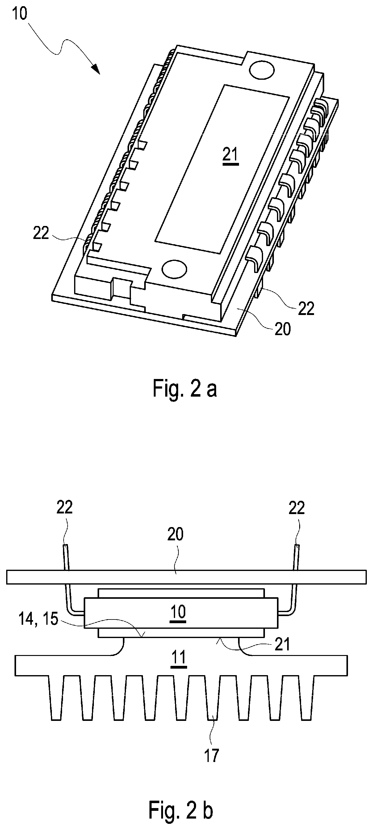 Molded power module with integrated exciter circuit