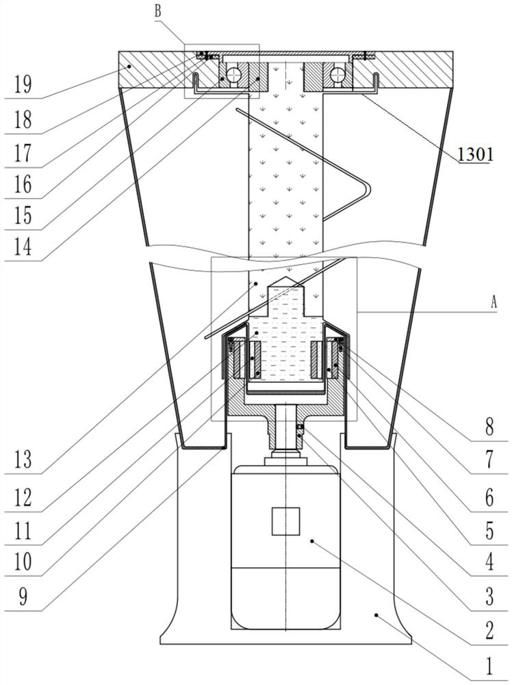 A permanent magnet push-pull structure magnetically driven juice extractor without shaft seal