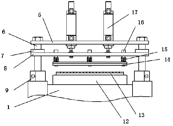 Grid shearing fixation device for lead-acid storage battery