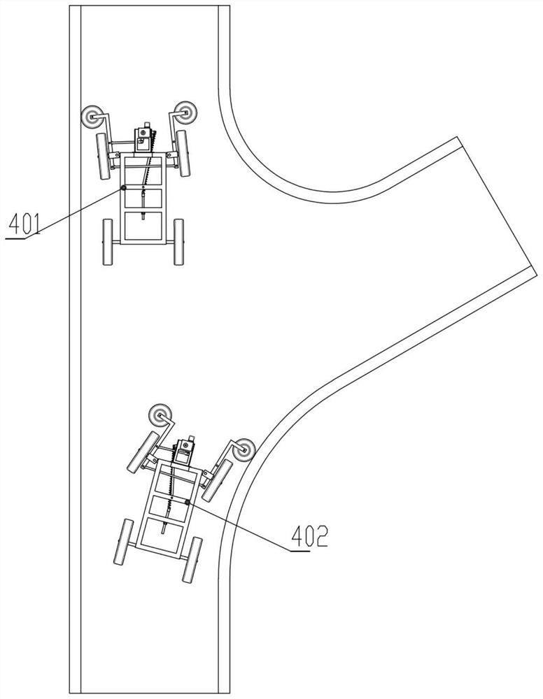 Guide structure of track trolley