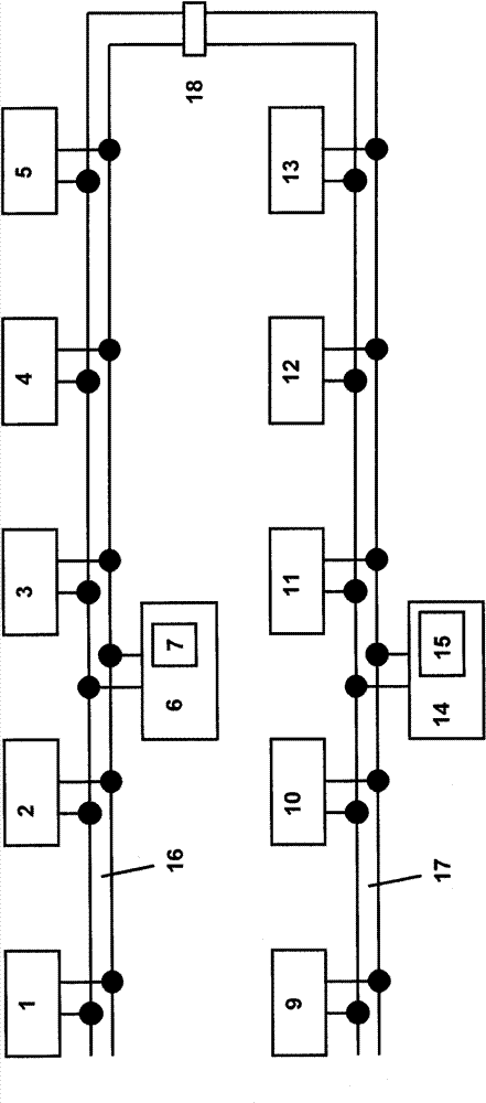 Building communication system with at least one door station and at least two residence stations