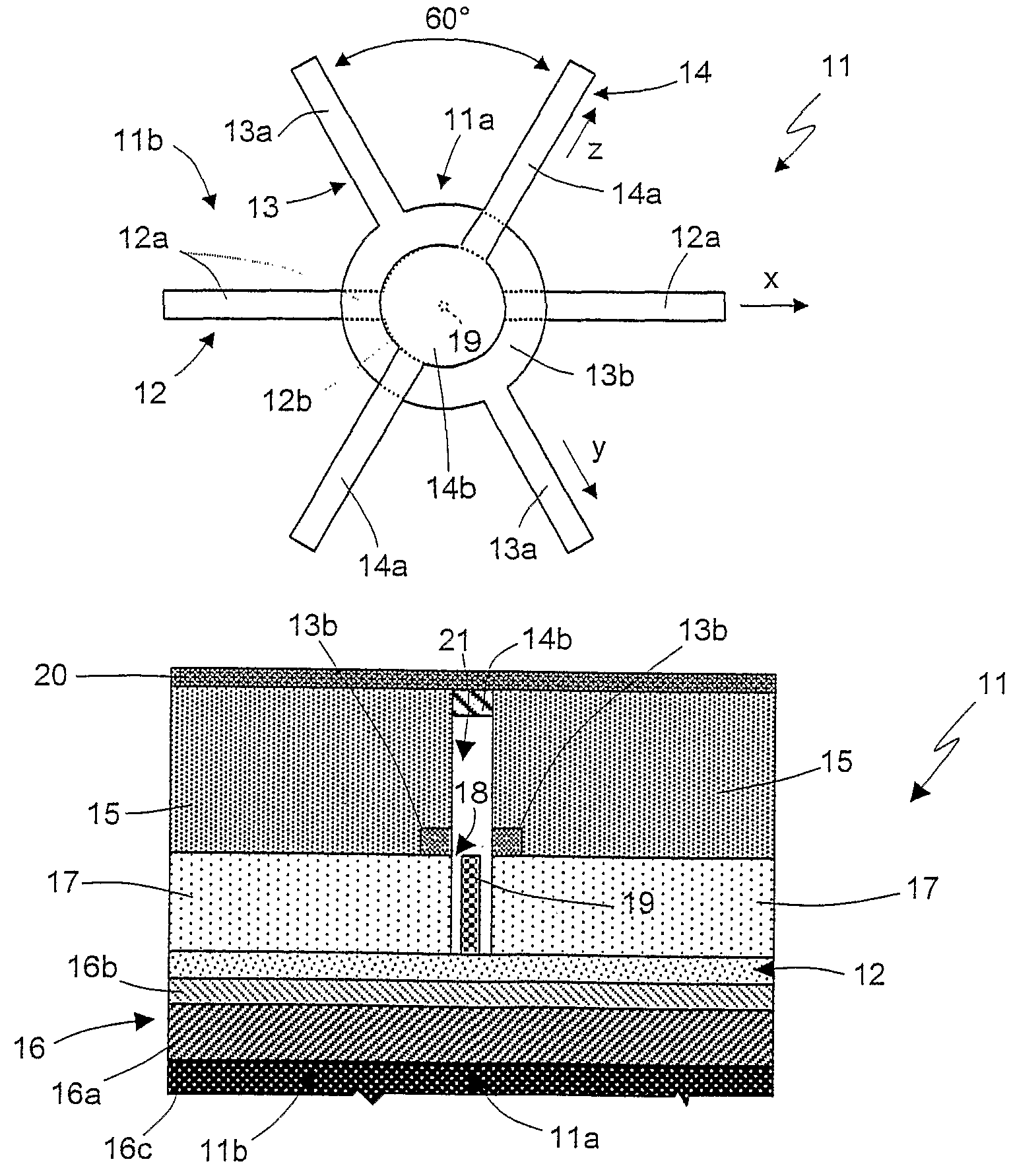 High frequency triode-type field emission device and process for manufacturing the same
