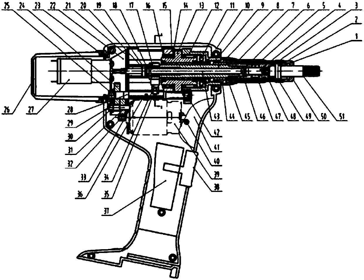 Electric rivet nut tool