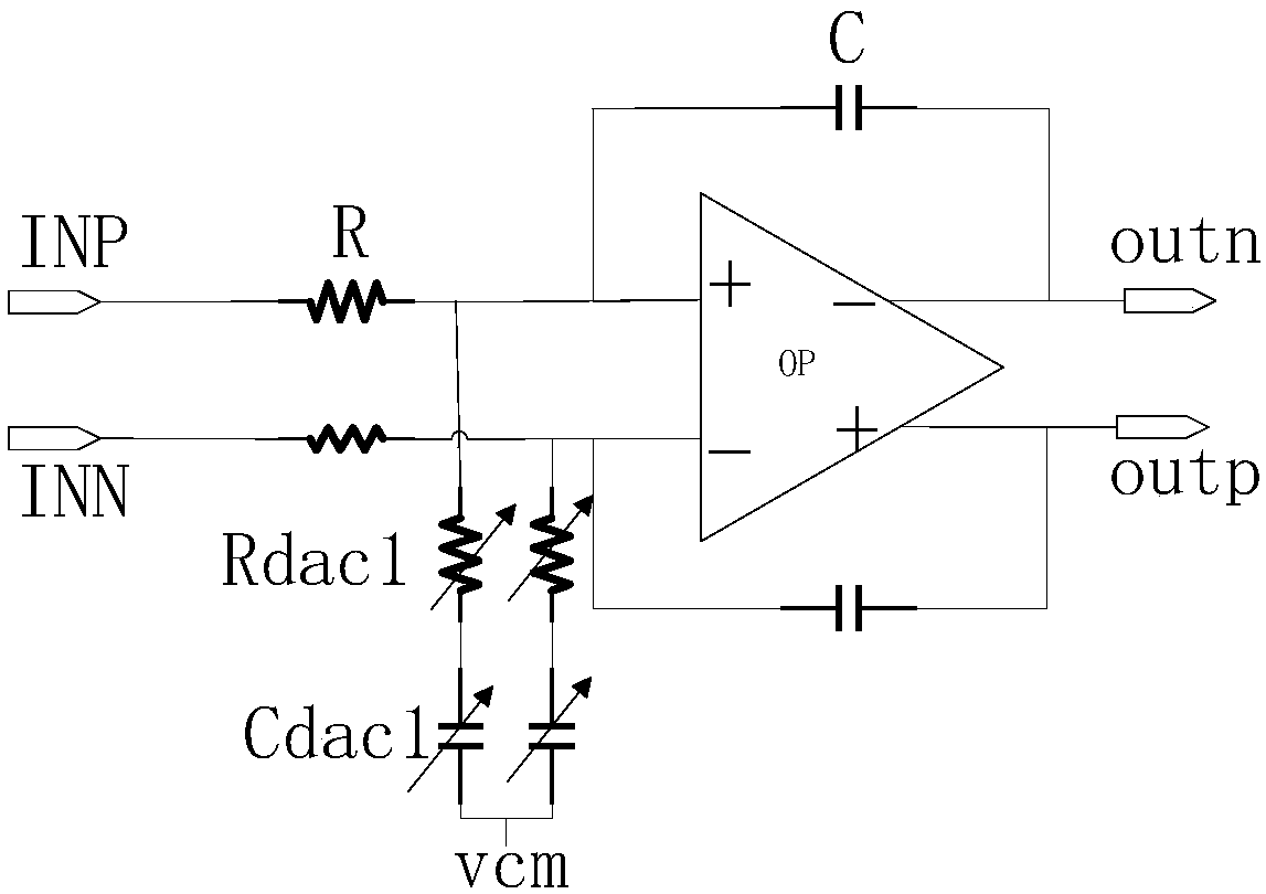 Low power consumption sigma delta modulator based on capacitance-resistance dual-loop structure