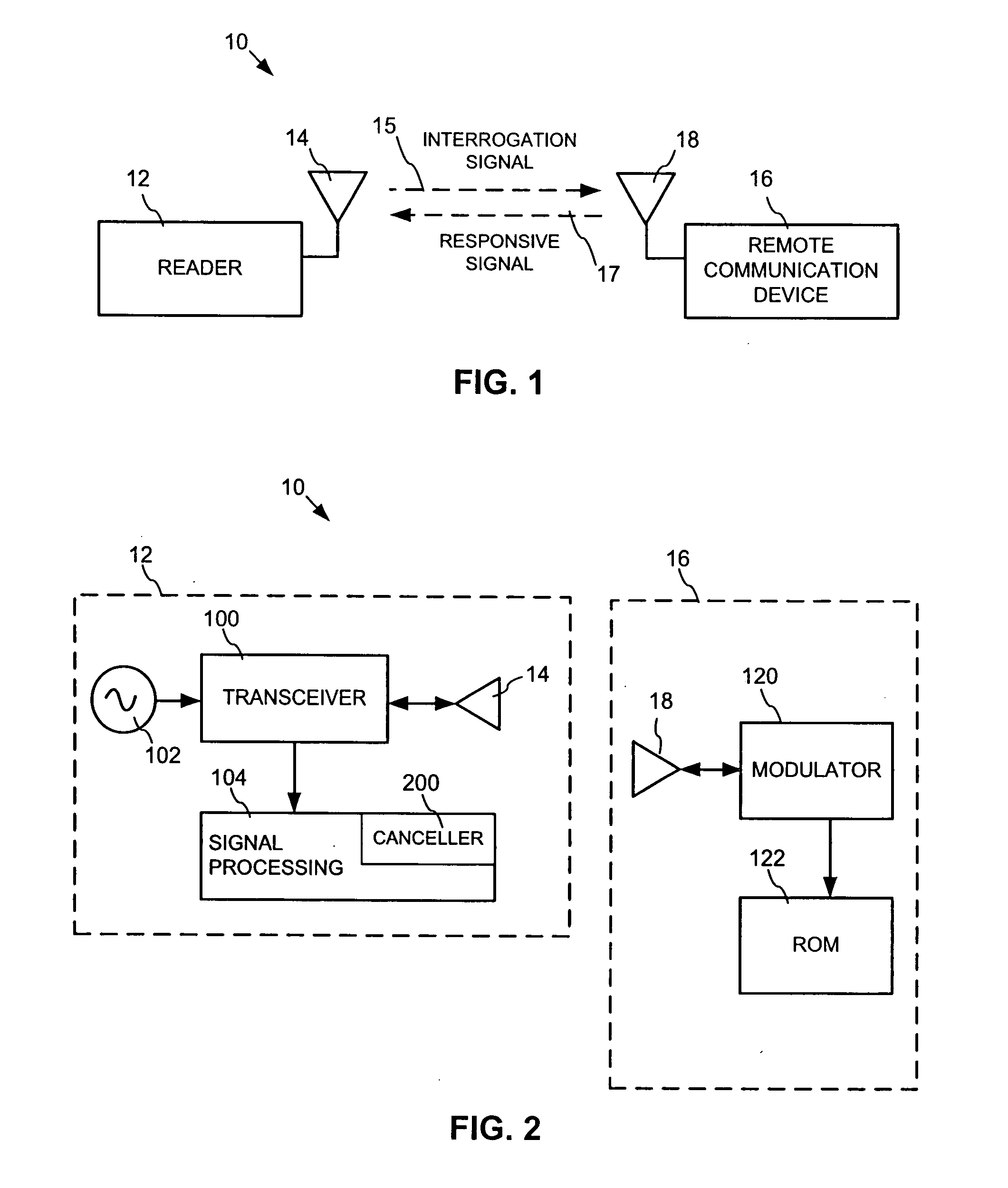 Radio frequency identification reader having a signal canceller and method thereof