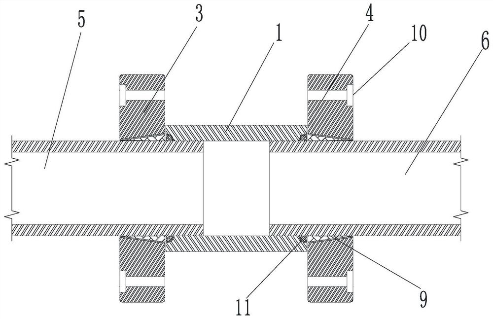 Loose joint device for screw-thread-free pipeline