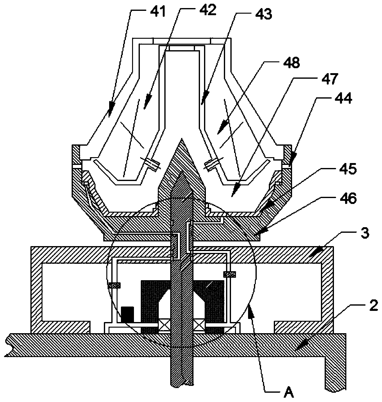 Latex disc separator with self-deslagging structure