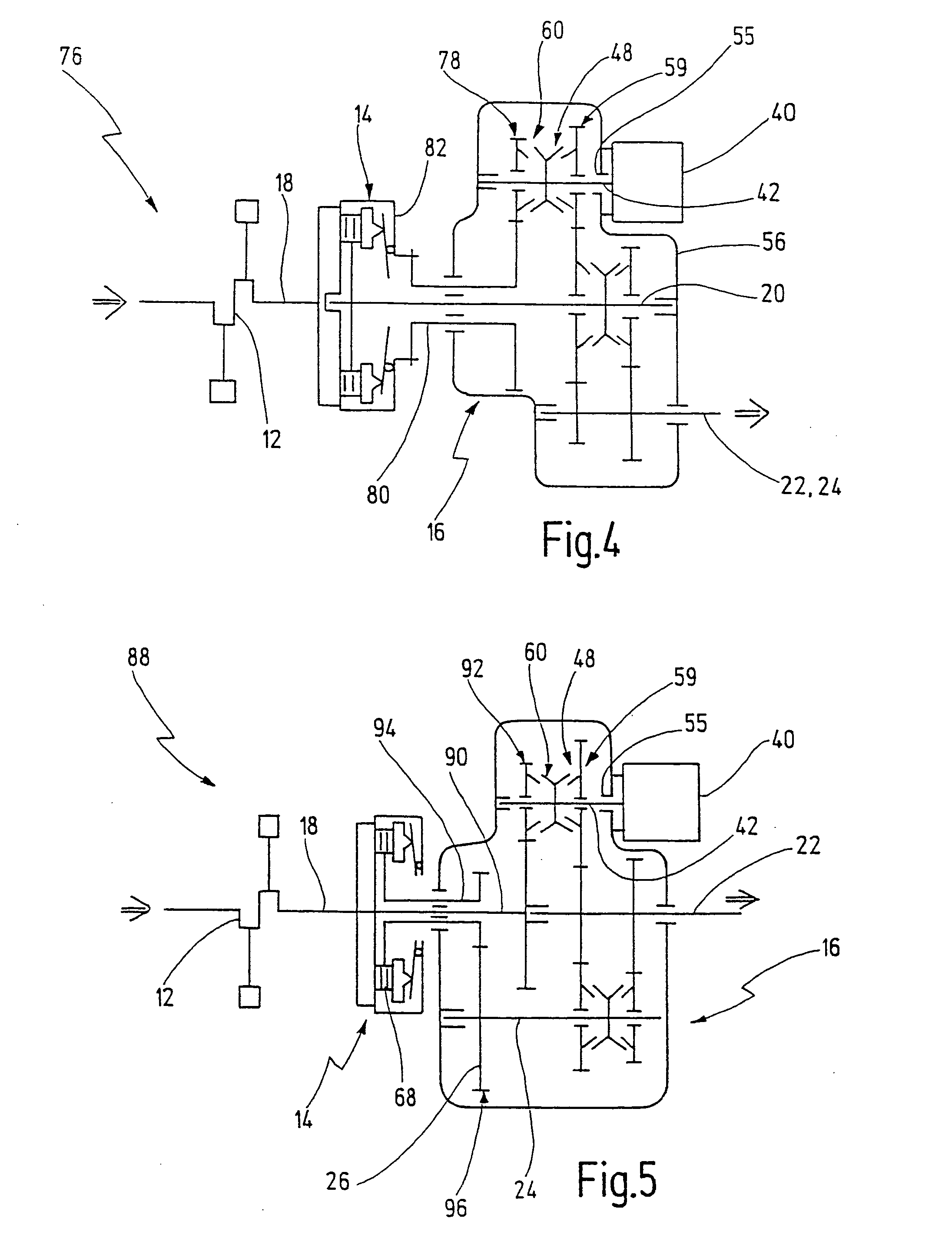 Drive train for a motor vehicle and method for starting an internal combustion engine and method for generating electric current