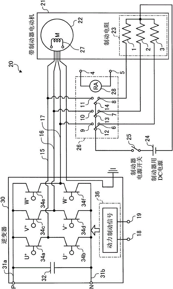 Electric motor with brake