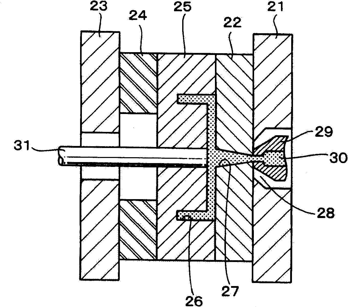 Injection molding device and member used thereof and surface treatment method