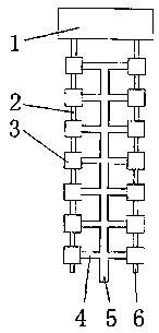 Suspension ladder gravity flow impact foaming mine tailing recycling technology, and device thereof