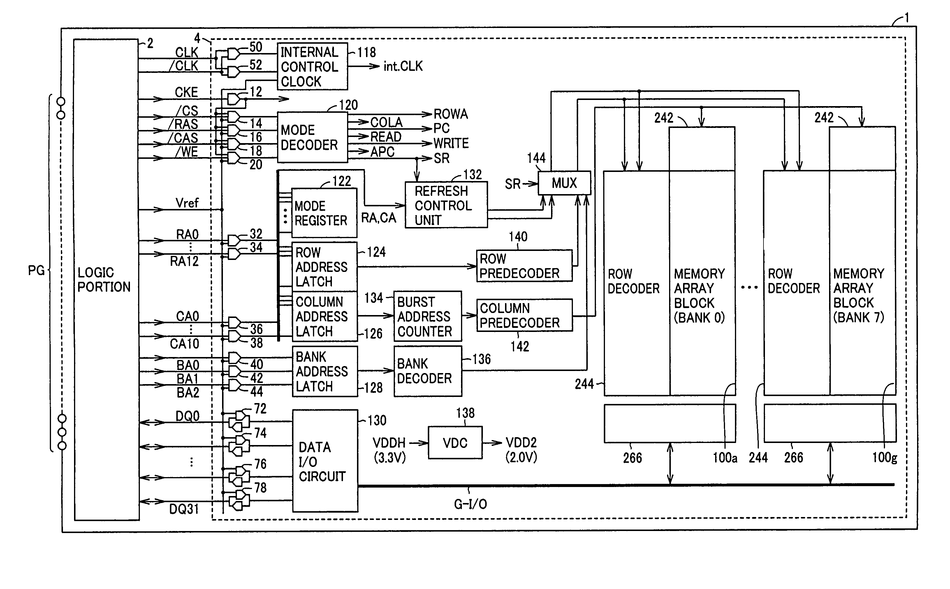 Semiconductor device with reduced current consumption in standby state