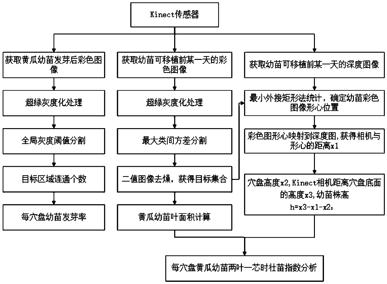 A method and device for non-destructive monitoring of plug seedling growth based on color and depth information