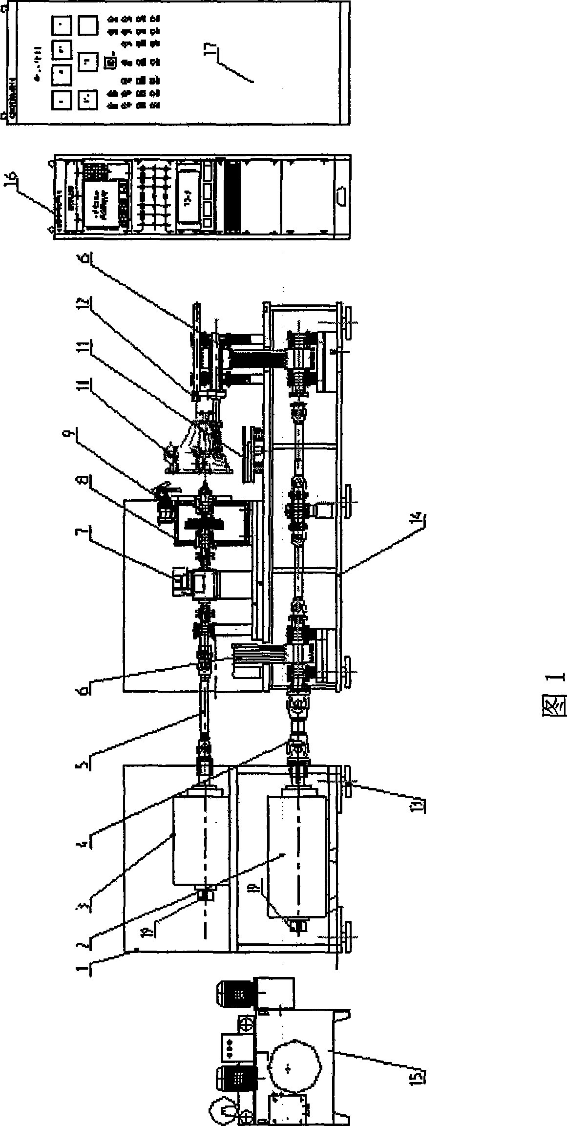 Sedan car manual gear box on-line detecting electricity loading test stand and working method thereof