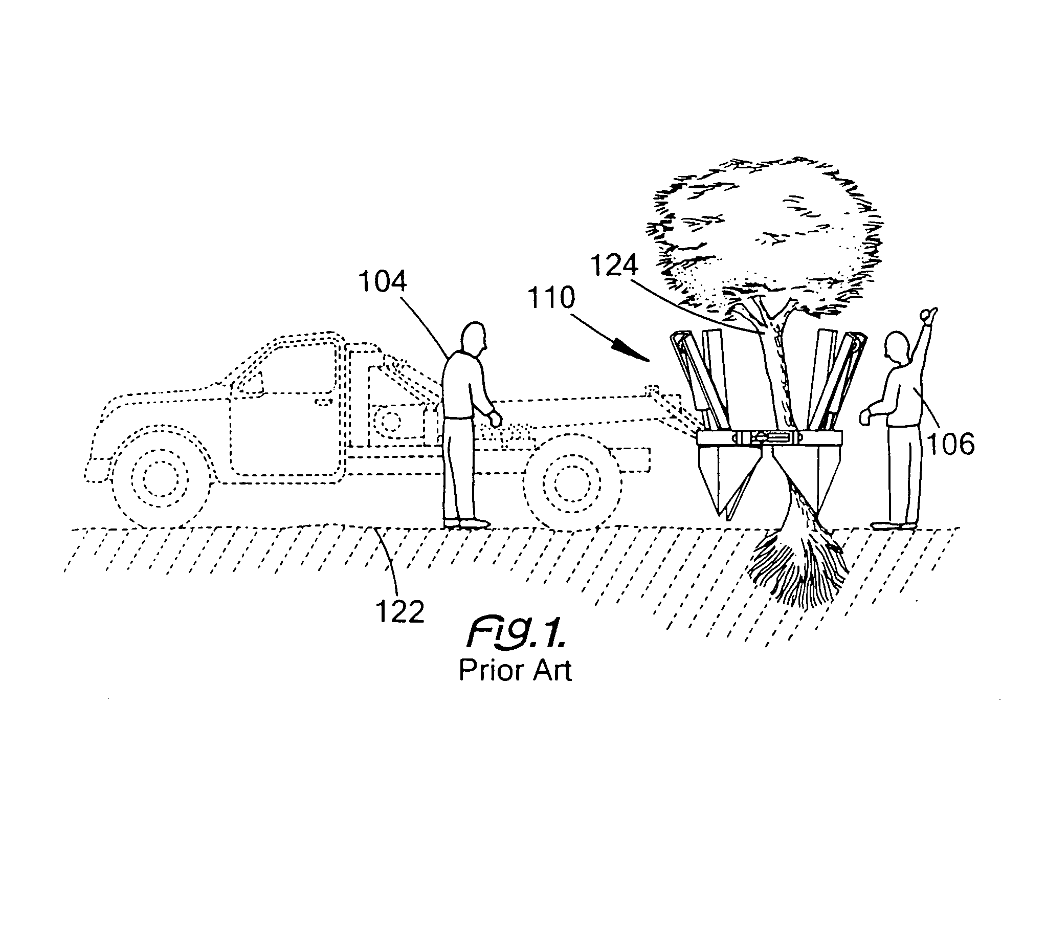Automated tree spade centering device