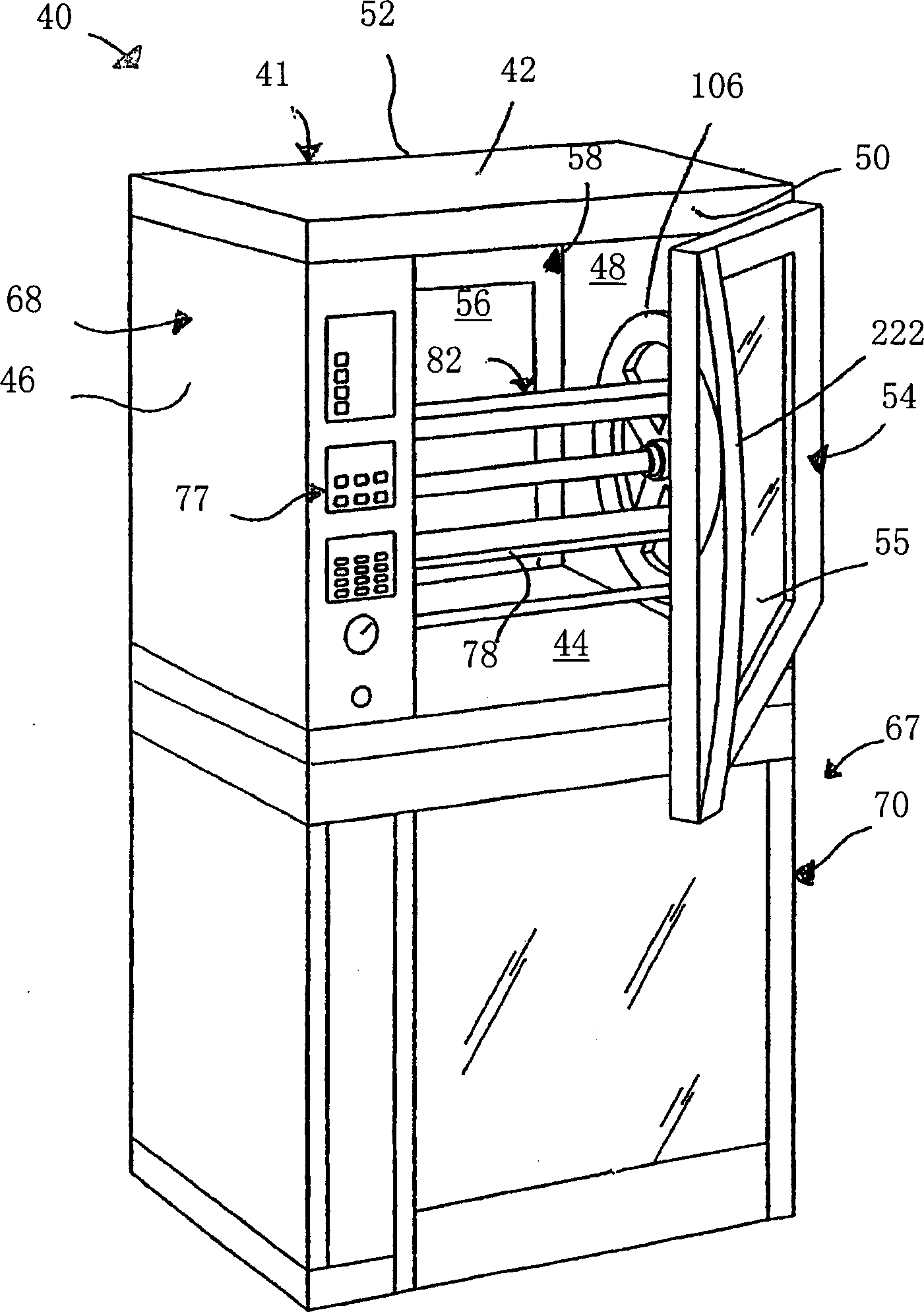 Rotisserie oven and hood