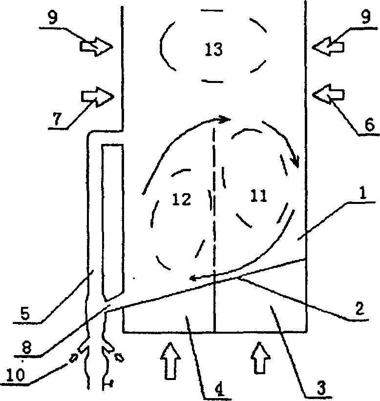 Internal circulation fluidized bed garbage incineration method having melt sticking dechlorination function