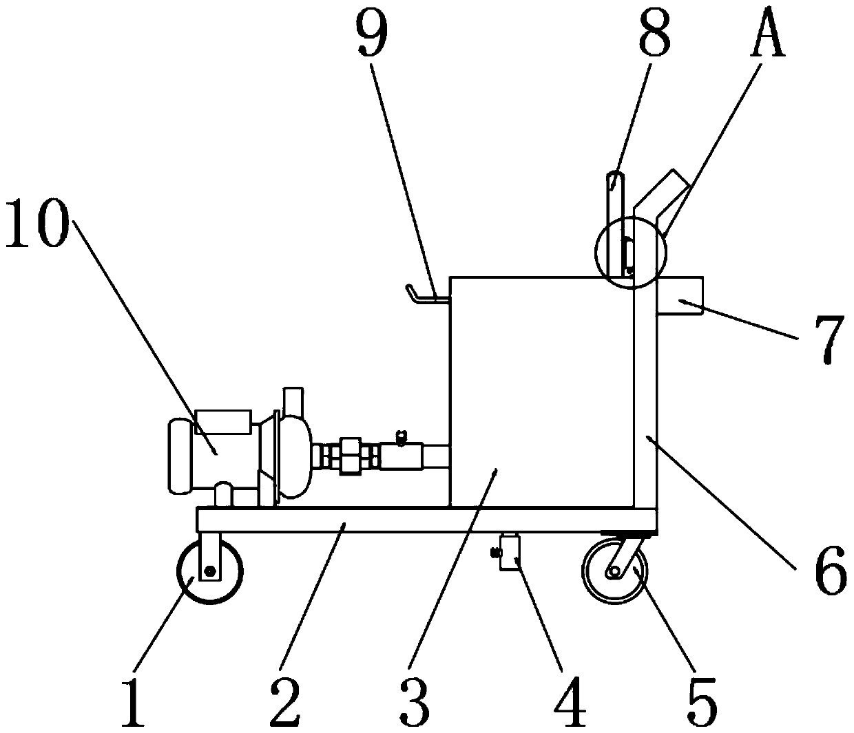 Electric eddy current dynamometer water ring cleaning trolley and an electric eddy current dynamometer water ring cleaning method