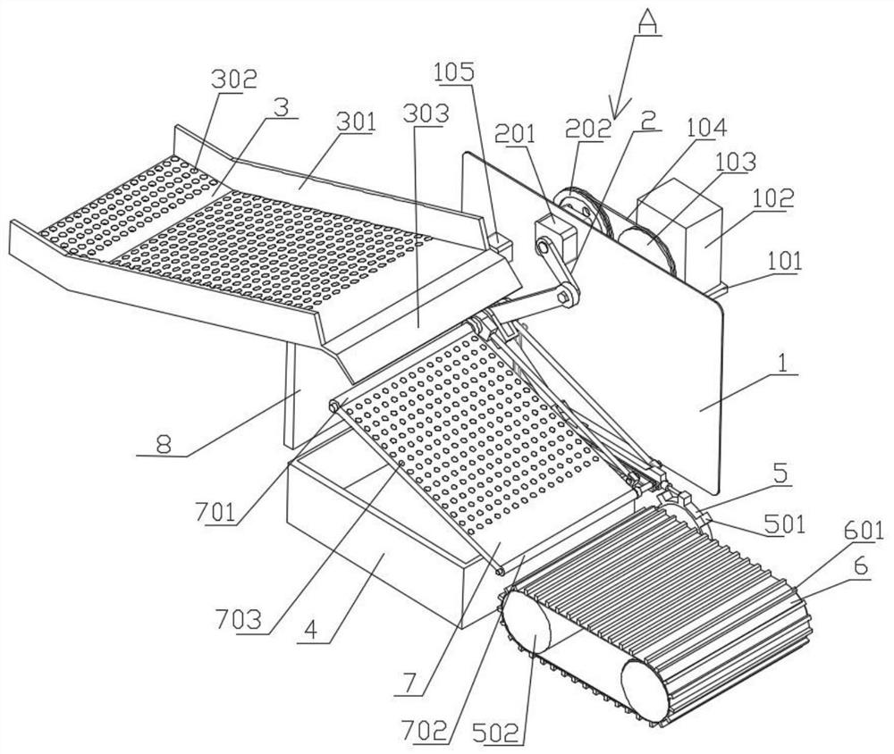 Garbage collection device for river cleaning vessels