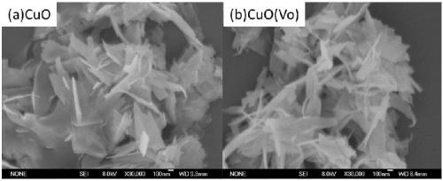Method for producing oxygen vacancy-containing CuO nanosheets