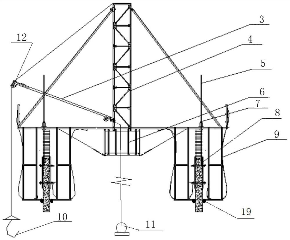 Hydraulic reverse formwork construction method for light aluminum alloy formwork of square chimney