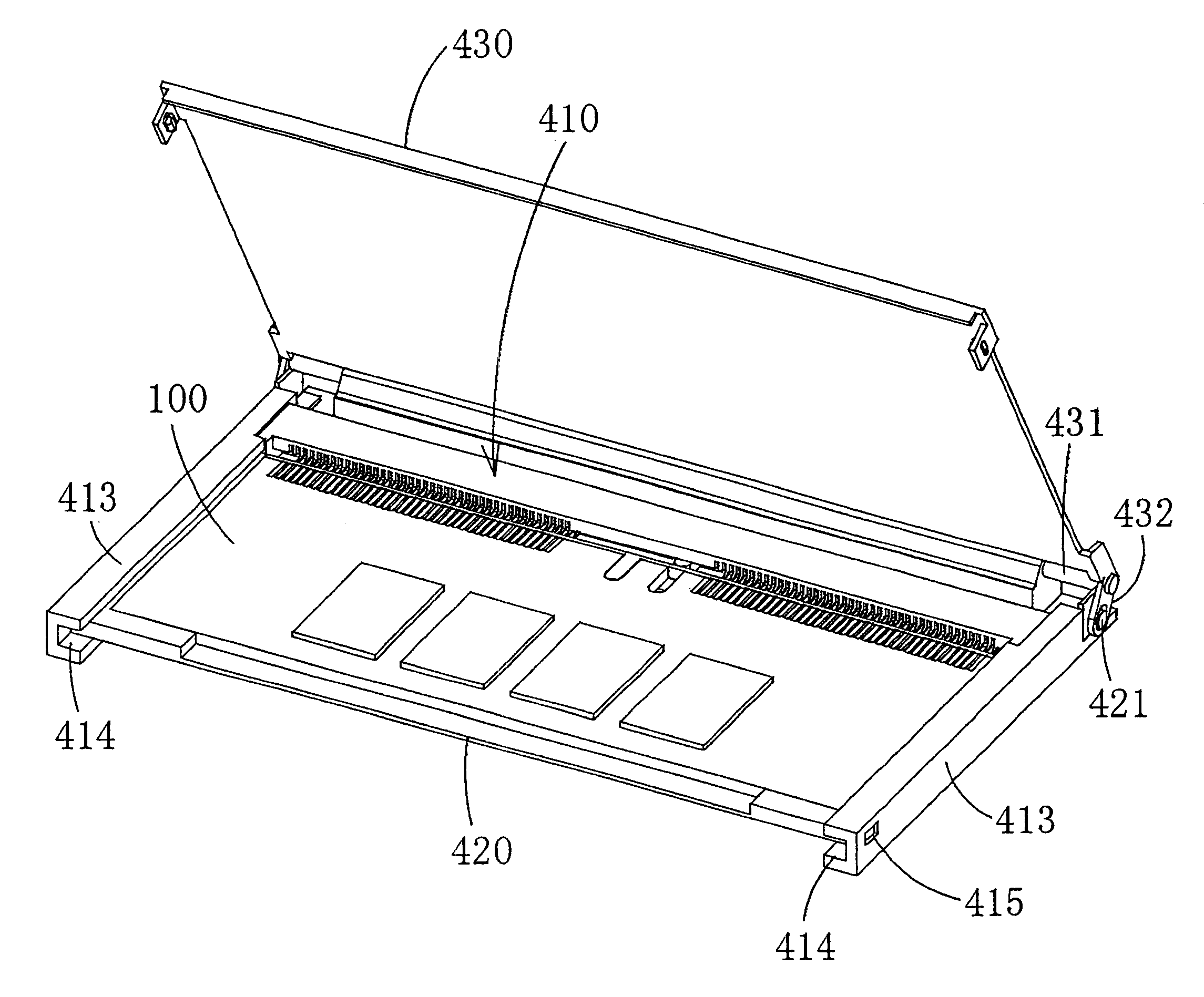 Cap and low insertion force connector for printed circuit board