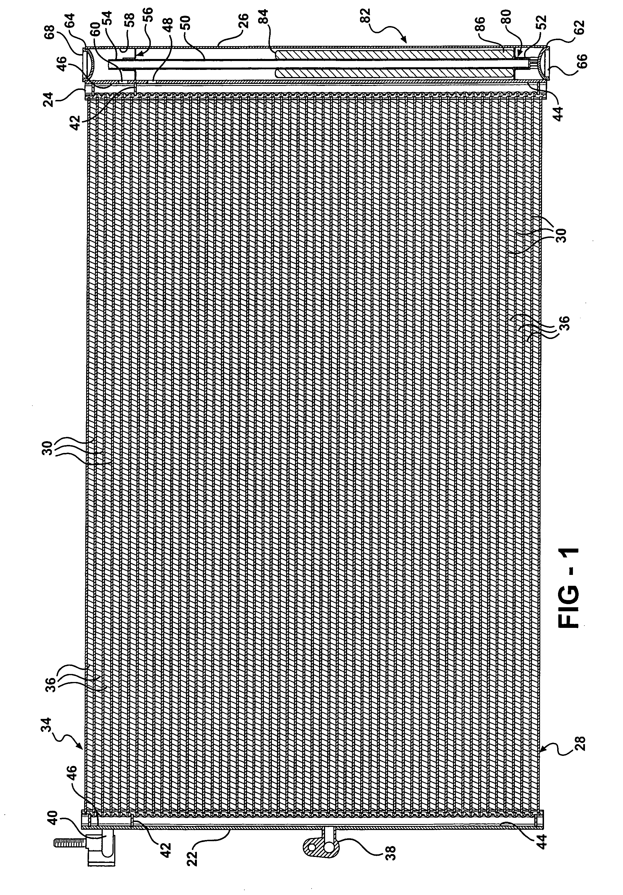 Condenser with integral receiver and capable of upflow operation