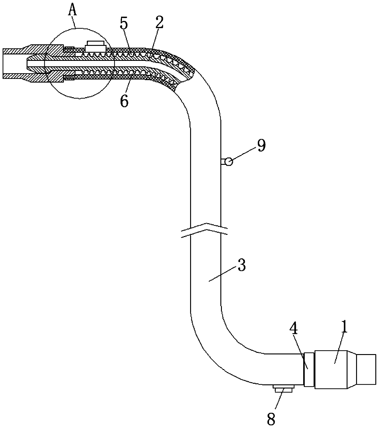 High-pressure oil pipe with composite structure