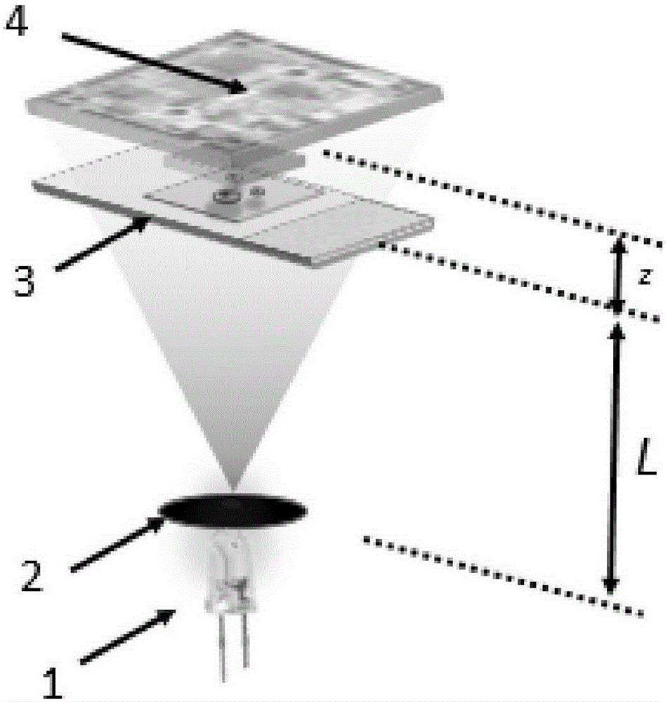 Lens-free microscope based on LED light source and image reconstruction method of microscope
