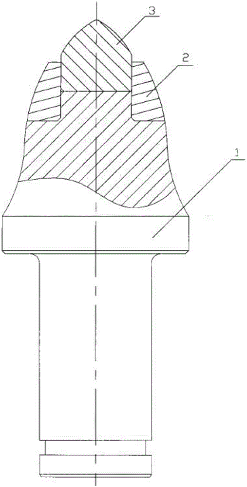 Welding process of cutting pick head and cutting pick base of coal cutter