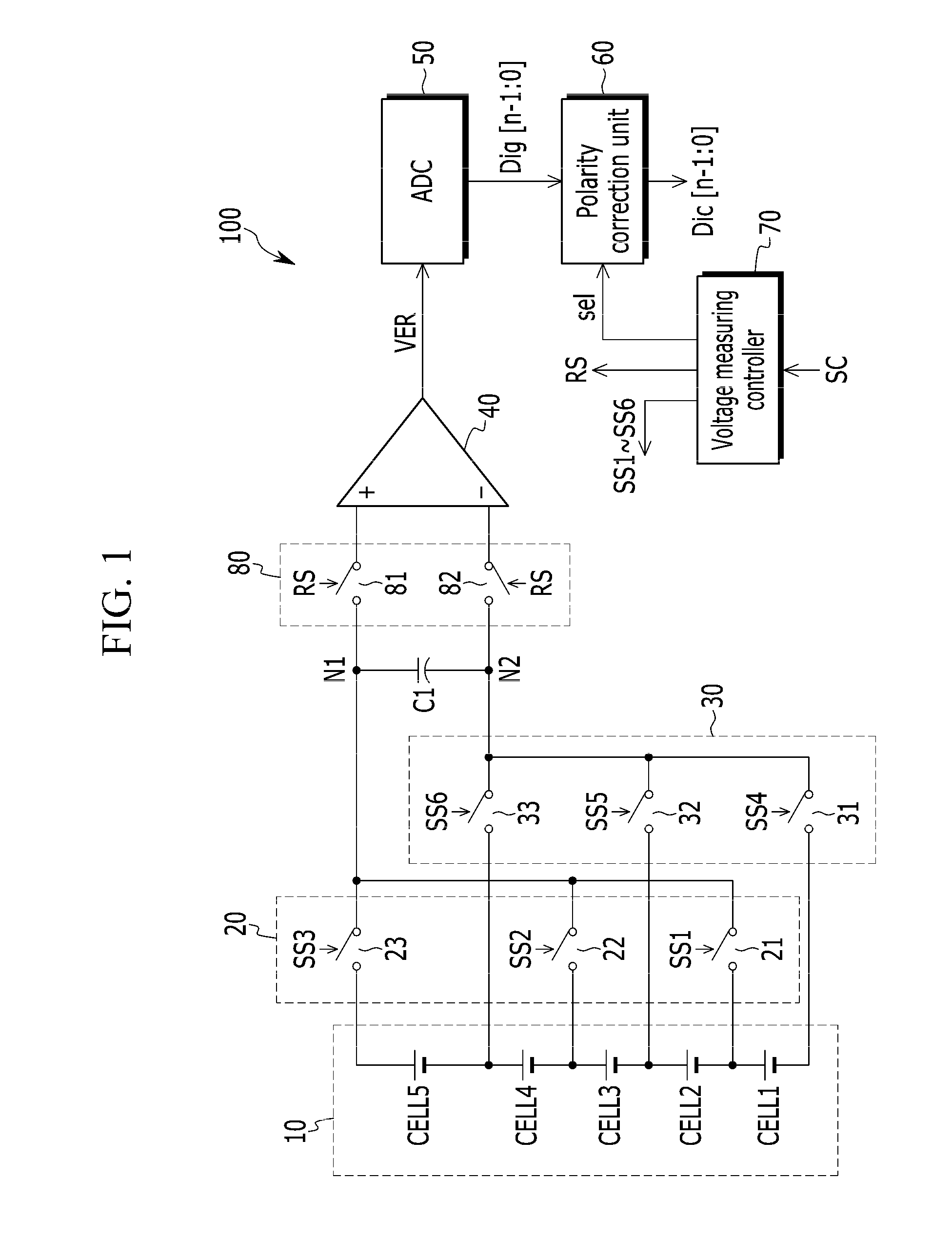 Voltage measuring apparatus and battery management system including the same
