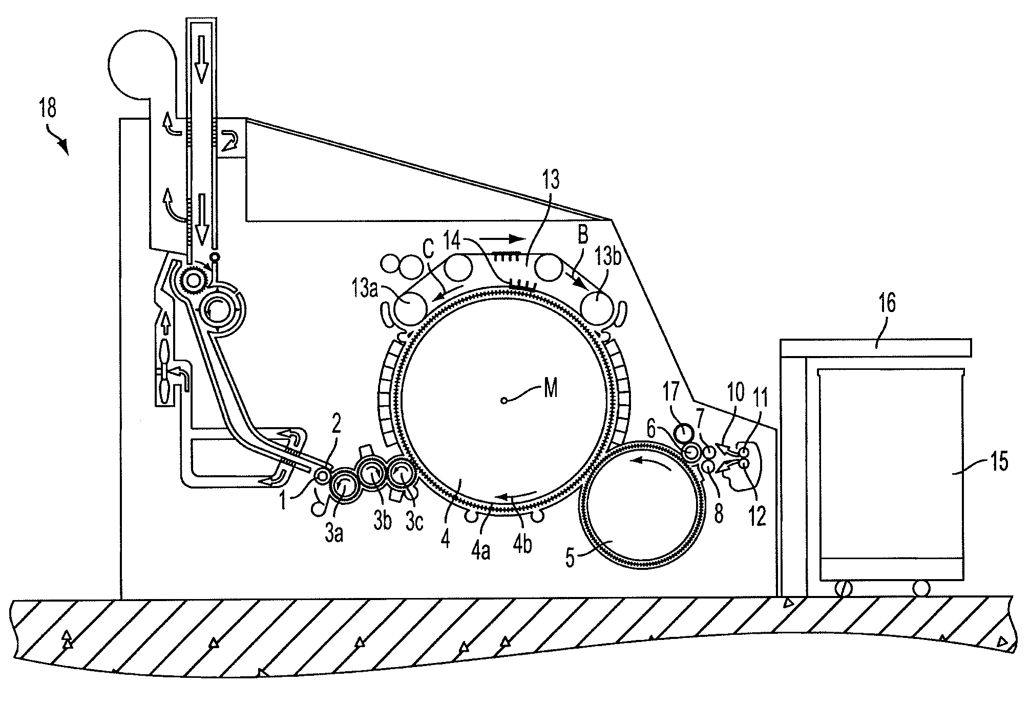 Apparatus at a spinning room machine, especially a flat card, roller card, cleaner or the like, for drawing a clothing onto a roller