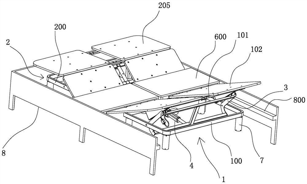 Electric lifting bed and combined lifting bed applying same