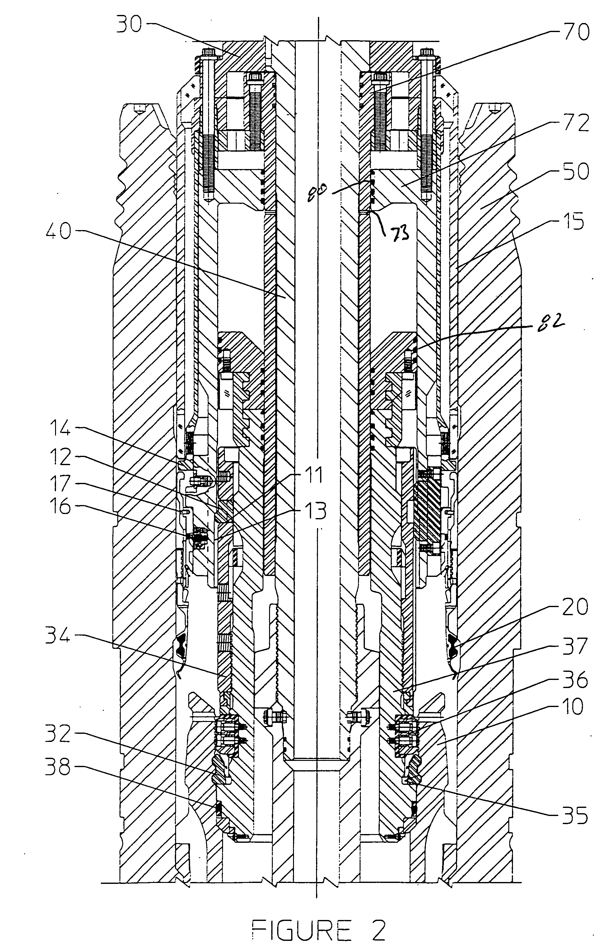 Wellhead assembly with pressure actuated seal assembly and running tool