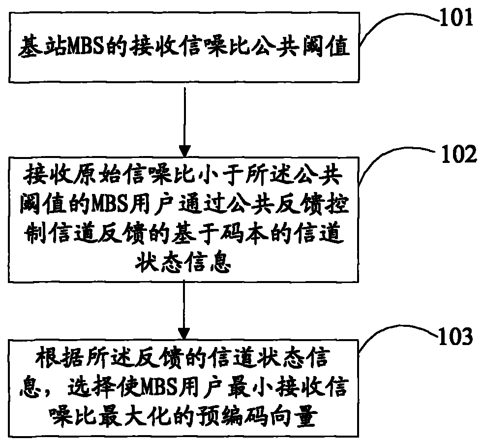 Precoding method of multi-cast broadcasting service, base station and terminal
