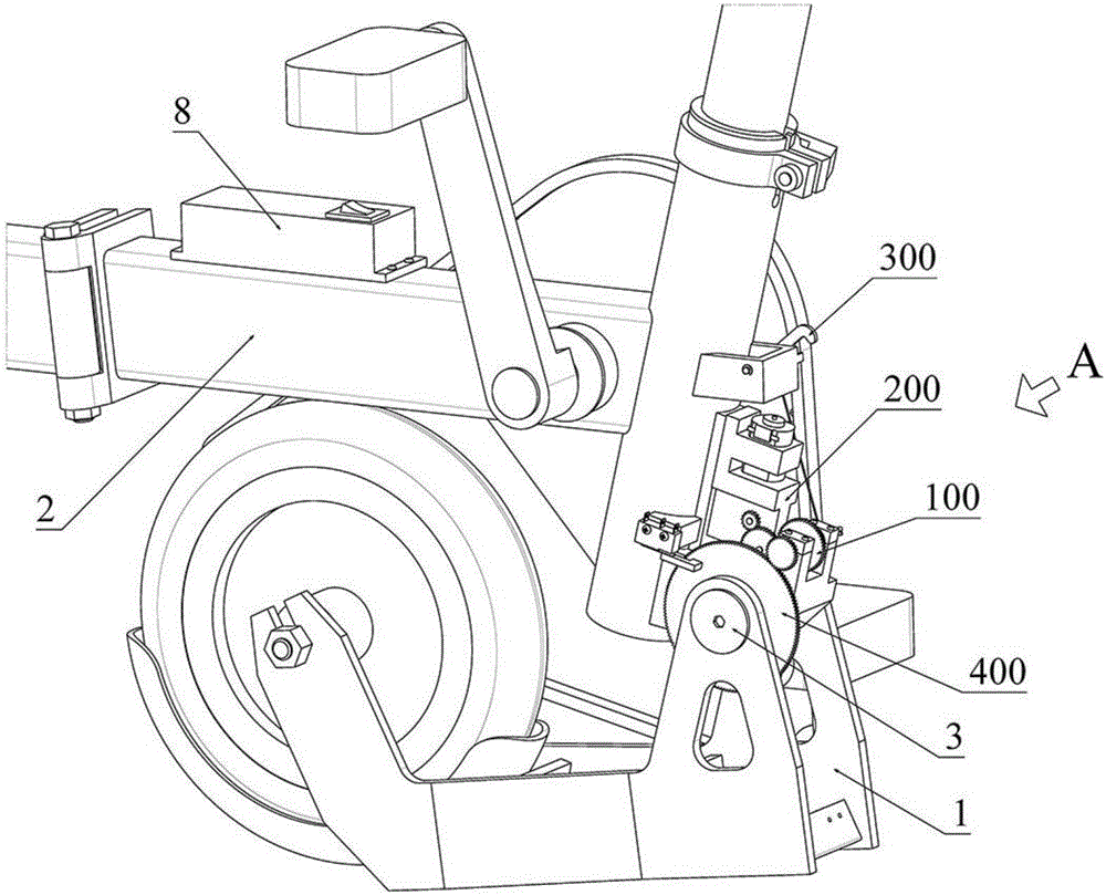 Bicycle folding rear fork controlling device