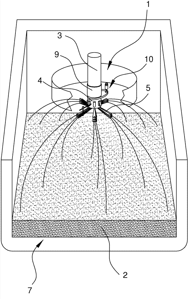 Device for densely loading a divided solid into a chamber