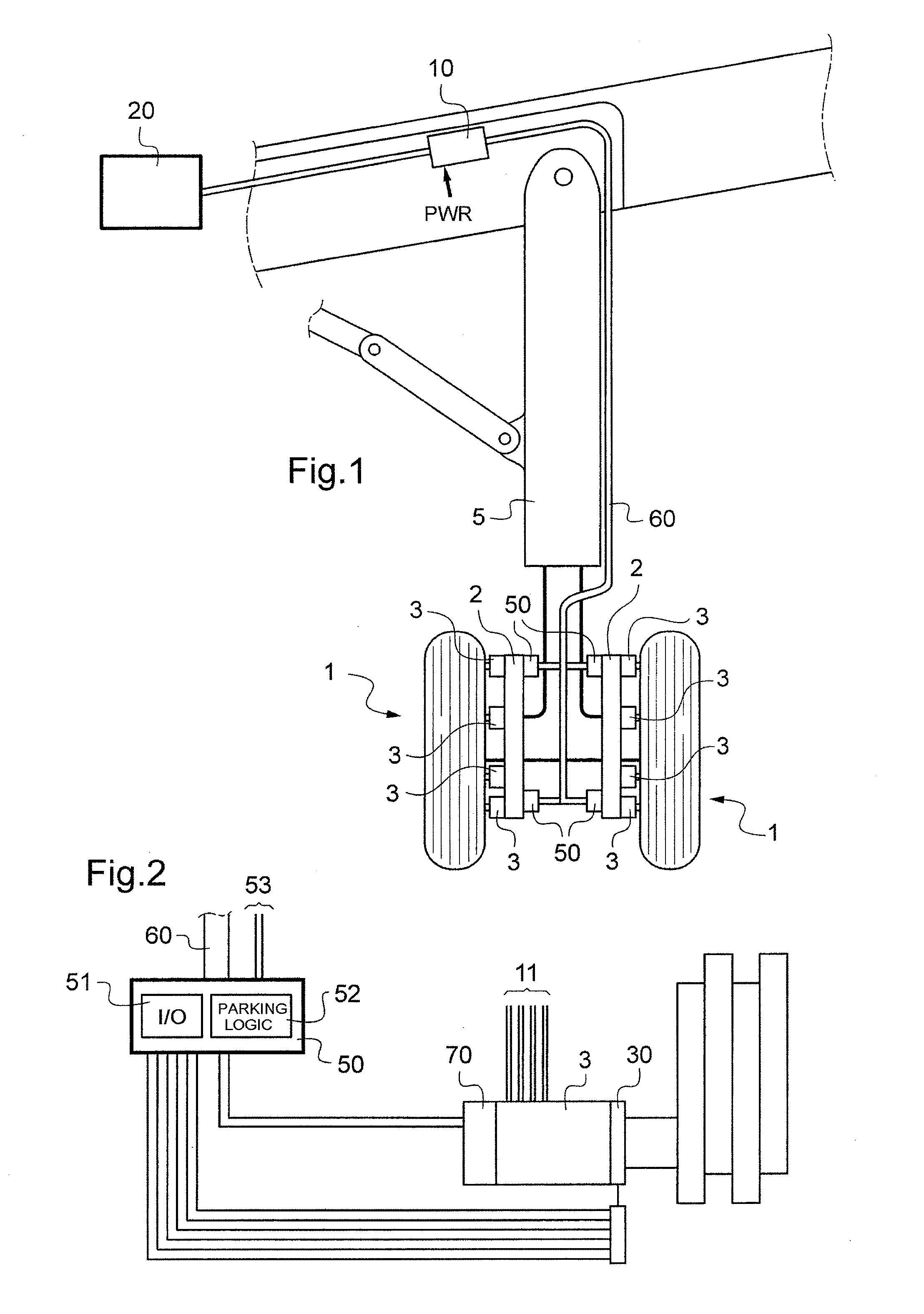 Braking system architecture for an aircraft fitted with electromechanical brakes