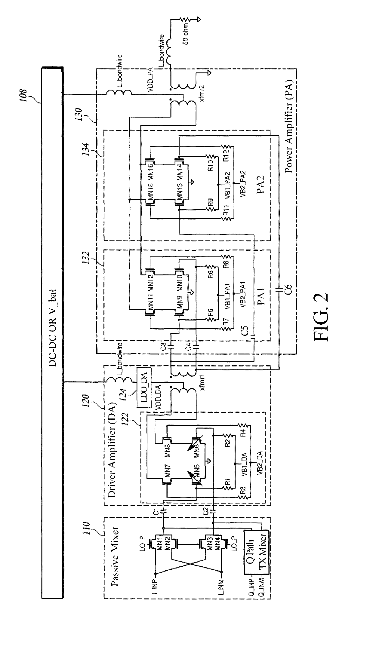 Complementary metal oxide silicon transceiver having integrated power amplifier