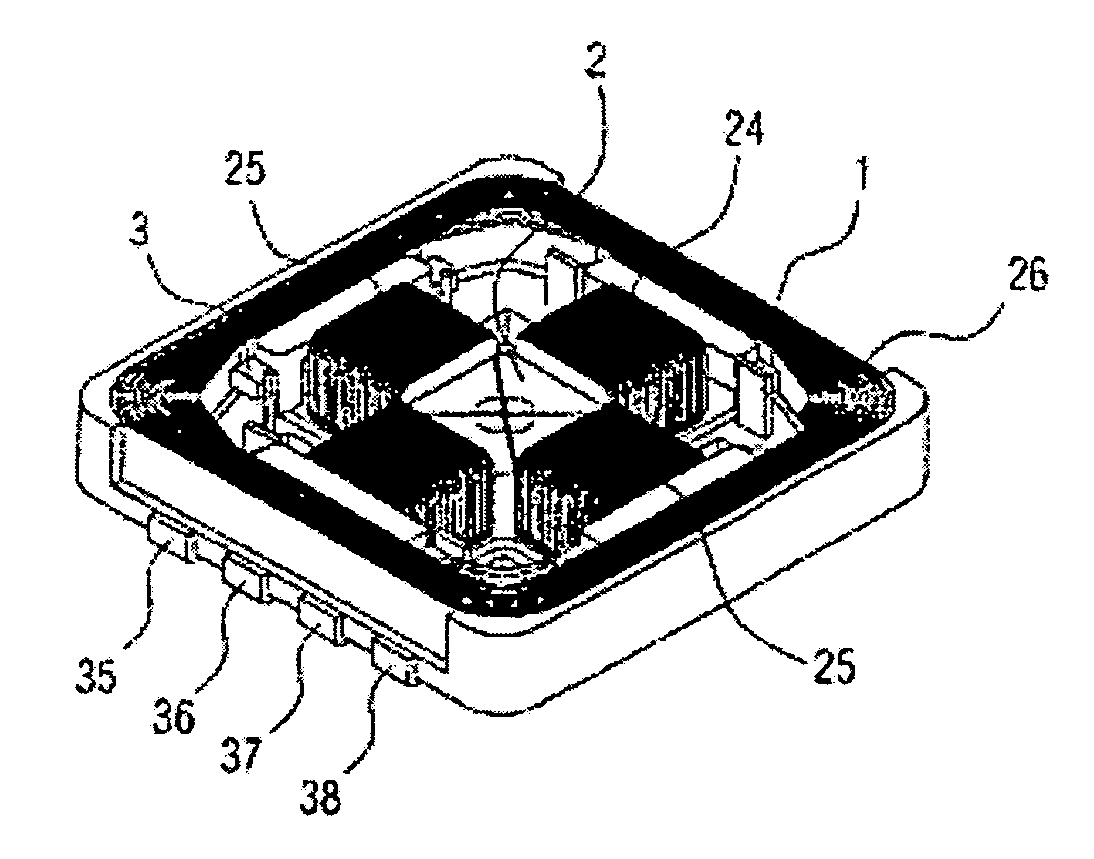 Three-axis antenna, antenna unit, and receiving device