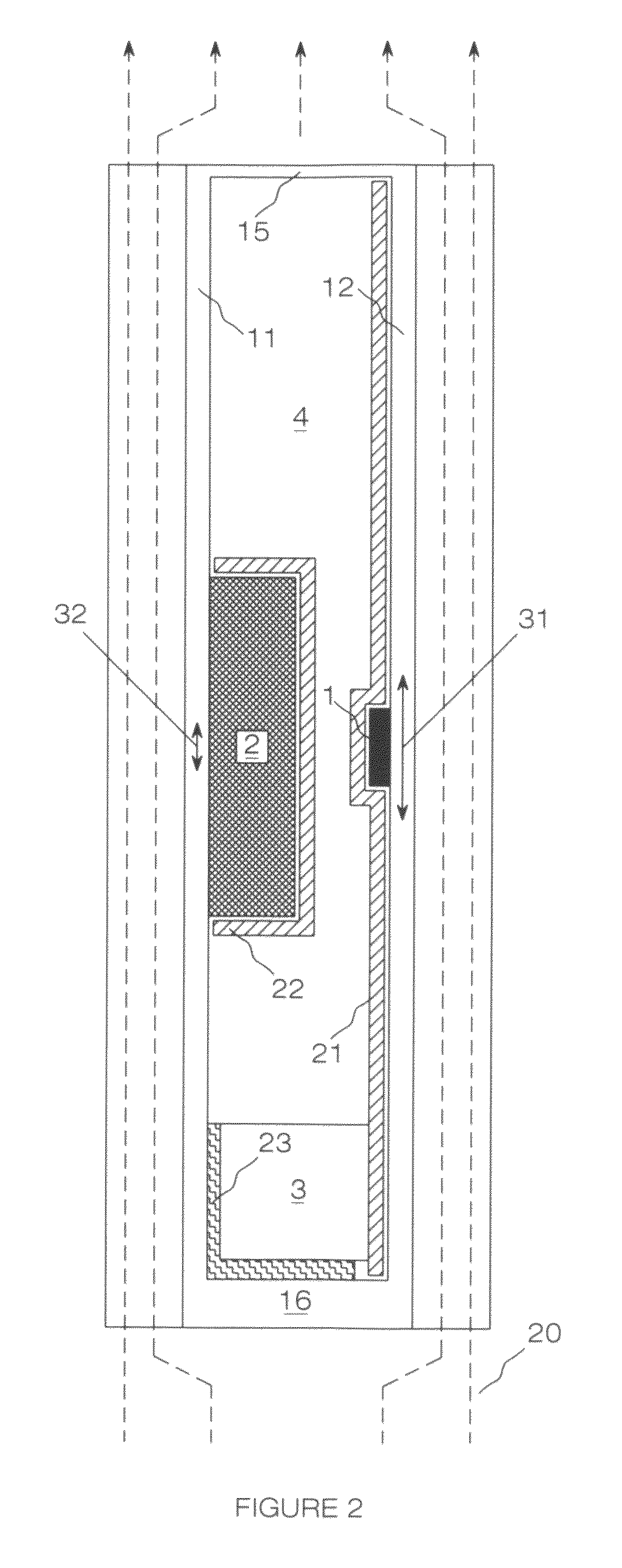 Power converter with linear distribution of heat sources