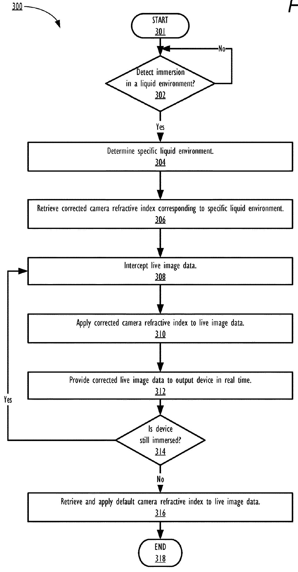 Correcting for optical distortion in a liquid environment