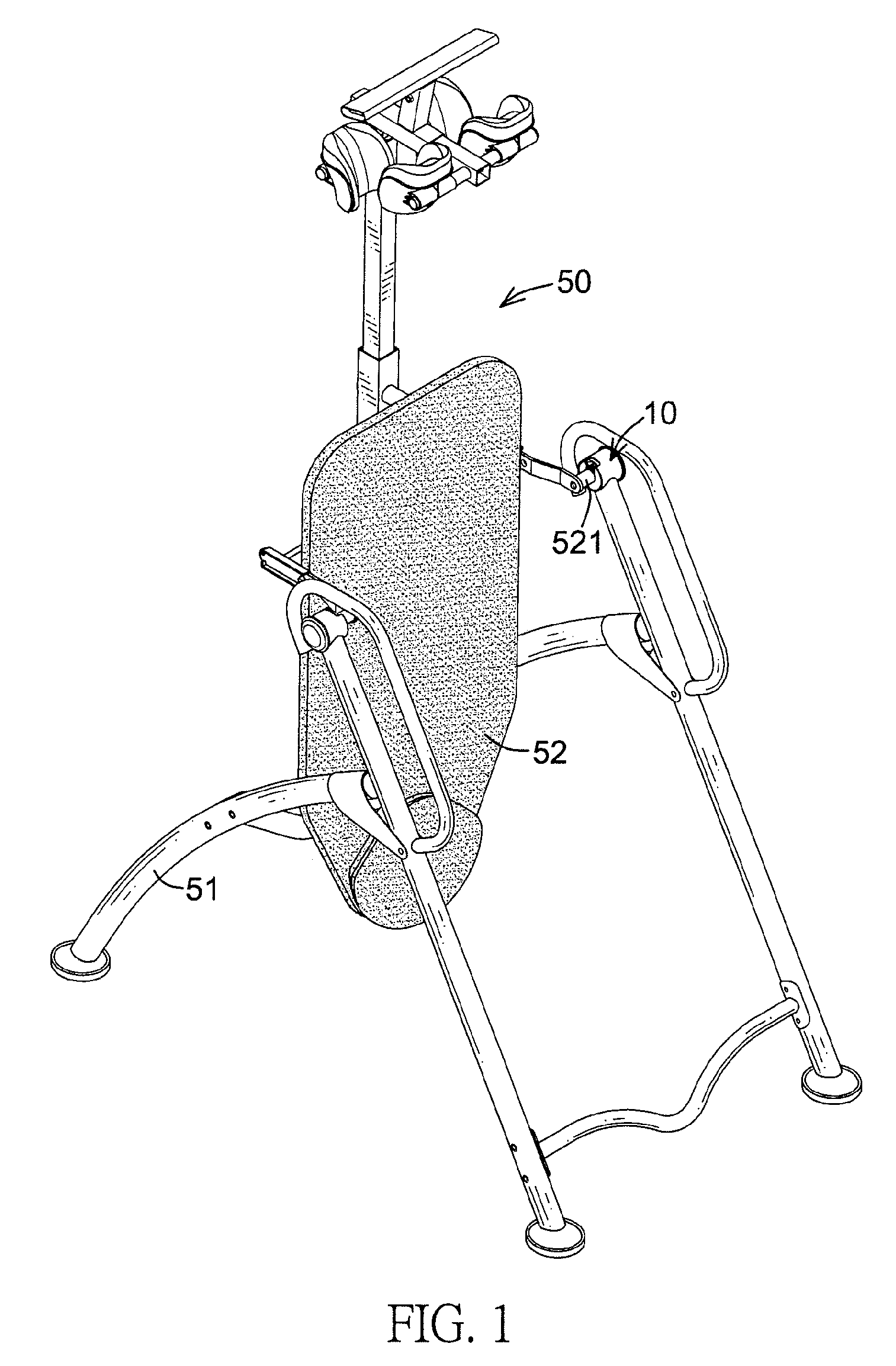 Safety assembly for an inversion table