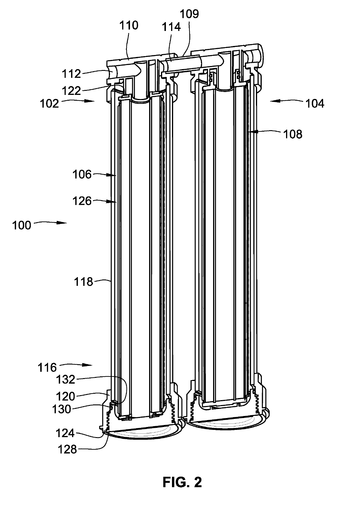 Filter housing that accepts both single open end o-ring and double open end filter elements