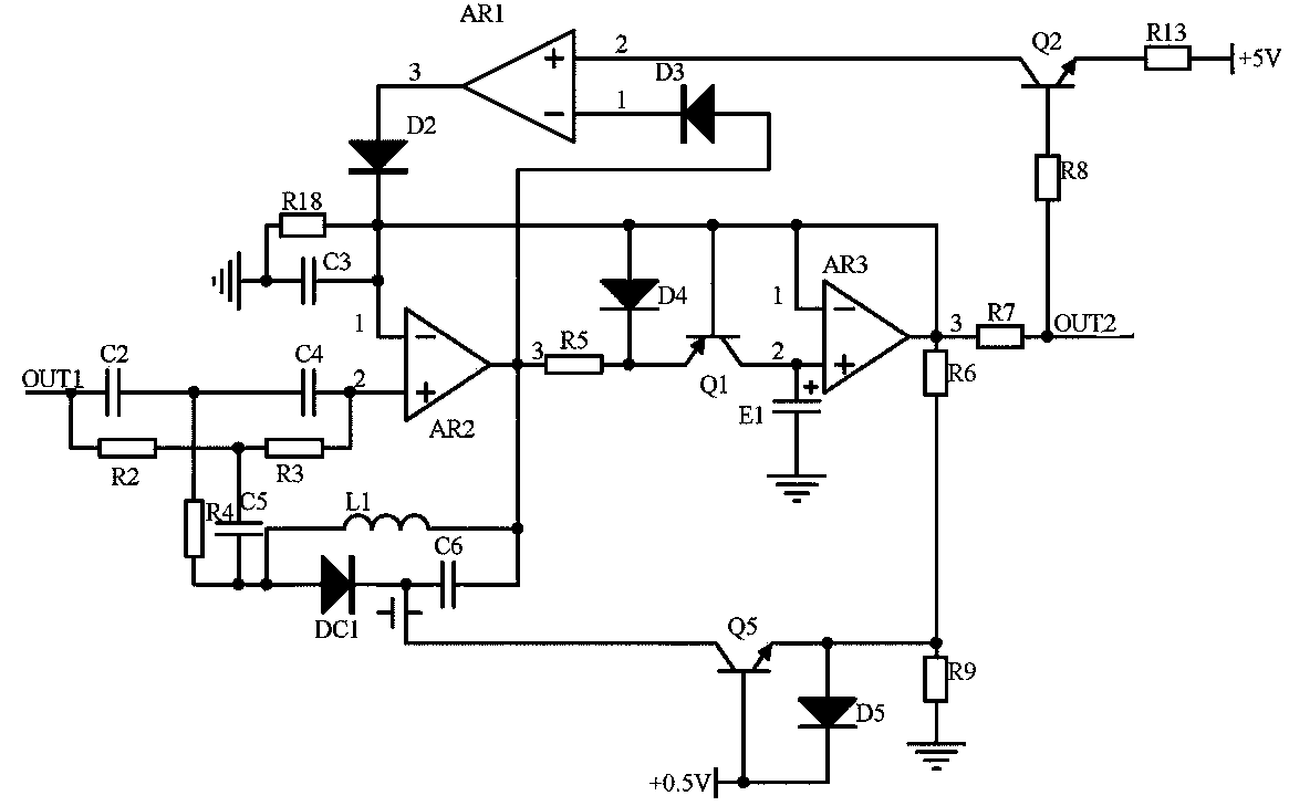 Turnout switch machine expression rod notch signal processing circuit