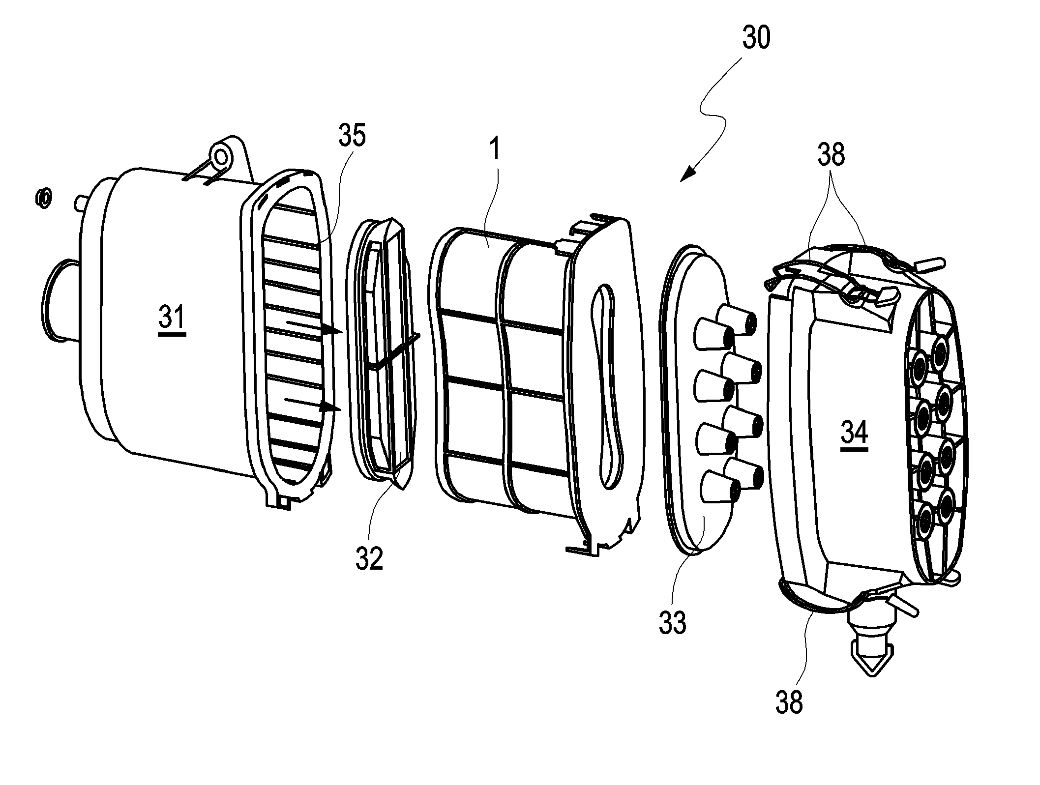 Air filter element, air filter housing and air filter system
