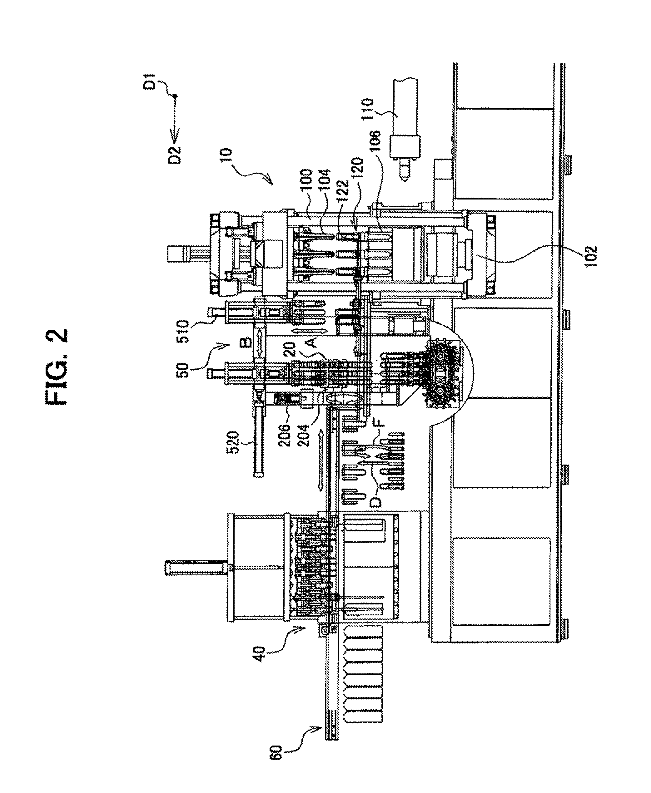 Injection stretch blow molding device and molded part heating device